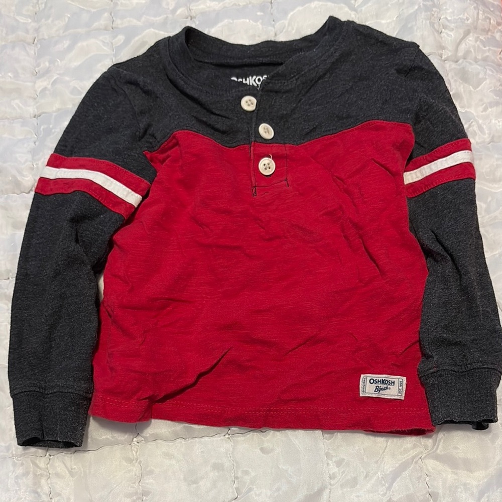 OshKosh B'gosh Red and Black Long Sleeve Tee
